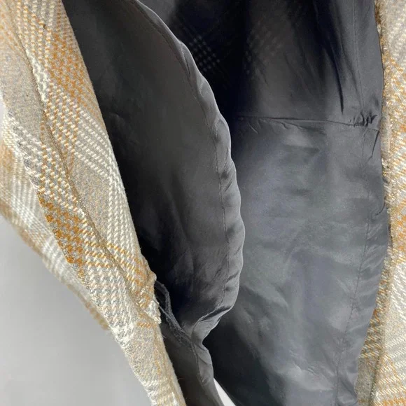 Vintage B. Moss Maxi Skirt Womens 4 Y2K 90s Brown Plaid Wool Blend Academia - Picture 3 of 16